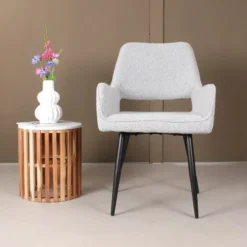 DS4U - Lenon eetkamerstoel boucle 2.0 - grijs