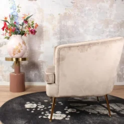 DS4U - Norah fauteuil velvet champagne/taupe
