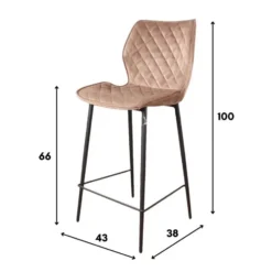 DS4U - Ruby barkruk velvet 66 cm zwart