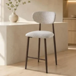 DS4U - Sumi barkruk 65 cm beige - walnoot poot