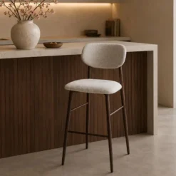 DS4U - Sumi barkruk 75 cm beige - walnoot poot