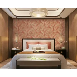 Dutch Wallcoverings - Grace Tropical palm leaf brown/gold - GR322106