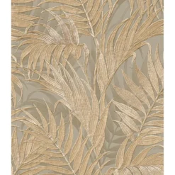 Dutch Wallcoverings - Grace Tropical palm leaf green/gold - GR322105