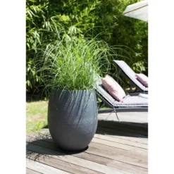 EDA Bloempot / plantenpot Graphit - antraciet - D50 x H60 cm