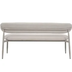 Eetkamerbank Beige/Beige - 200x55x77cm - Alexia
