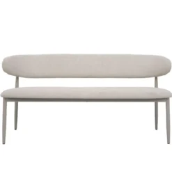 Eetkamerbank Beige/Beige - 200x55x77cm - Alexia