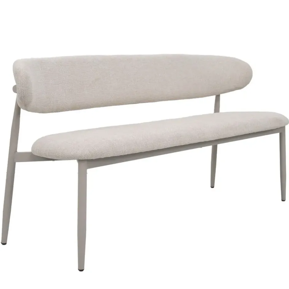 Eetkamerbank Beige/Beige - 180x55x77cm - Alexia