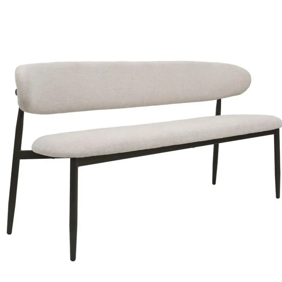 Eetkamerbank Beige/Brons - 160x55x77cm - Alexia
