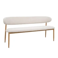 Eetkamerbank - Beige/Naturel - 200x55x77cm - Alexia
