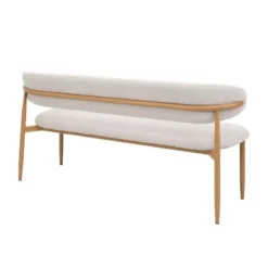 Eetkamerbank - Beige/Naturel - 200x55x77cm - Alexia
