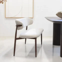Eetkamerbank - Beige/Walnoot - 180x55x77cm - Alexia