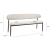 Eetkamerbank - Beige/Walnoot - 160x55x77cm - Alexia