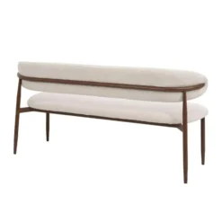 Eetkamerbank - Beige/Walnoot - 160x55x77cm - Alexia