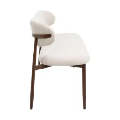 Eetkamerbank - Beige/Walnoot - 160x55x77cm - Alexia