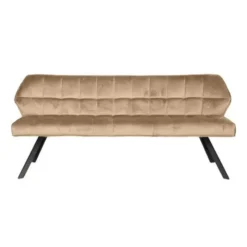 Eetkamerbank Champagne Velvet - Metalen Onderstel