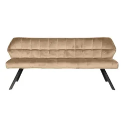 Eetkamerbank Champagne Velvet - Metalen Onderstel