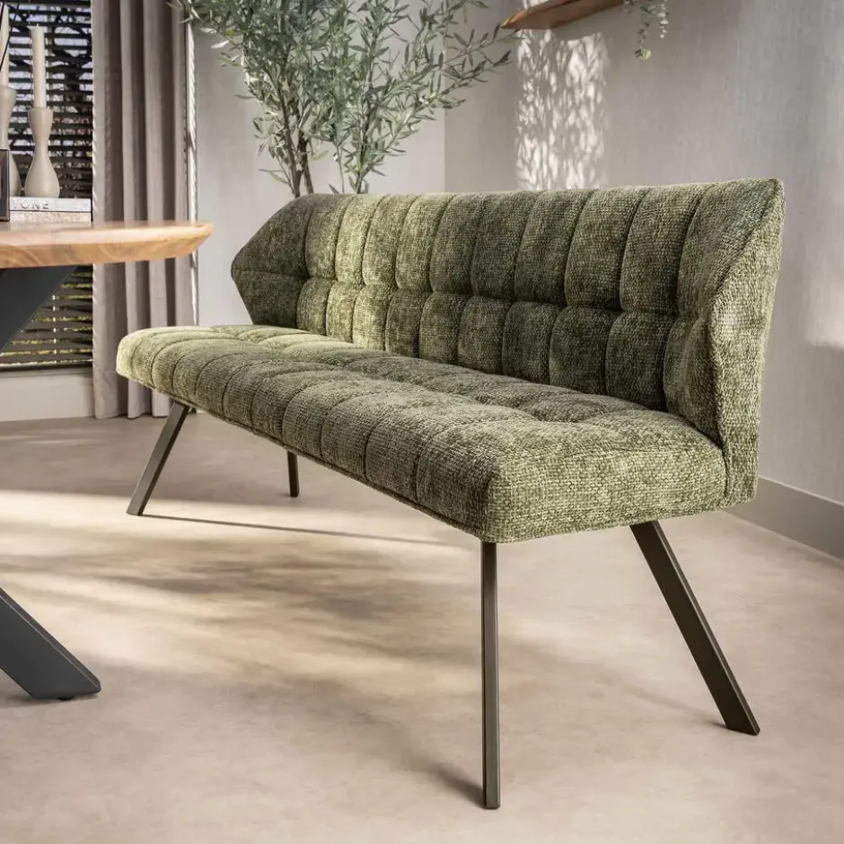 Eetkamerbank Groen - 180x60x80cm - Raster