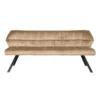 Eetkamerbank Lino Velvet Stof Champagne 180 cm Geblokt