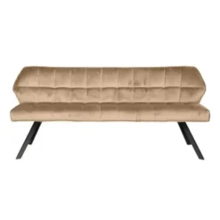 Eetkamerbank Lino Velvet Stof Champagne 180 cm Geblokt