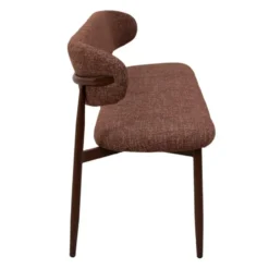 Eetkamerbank Stof - Rood/Walnoot - 160cm - Alexia