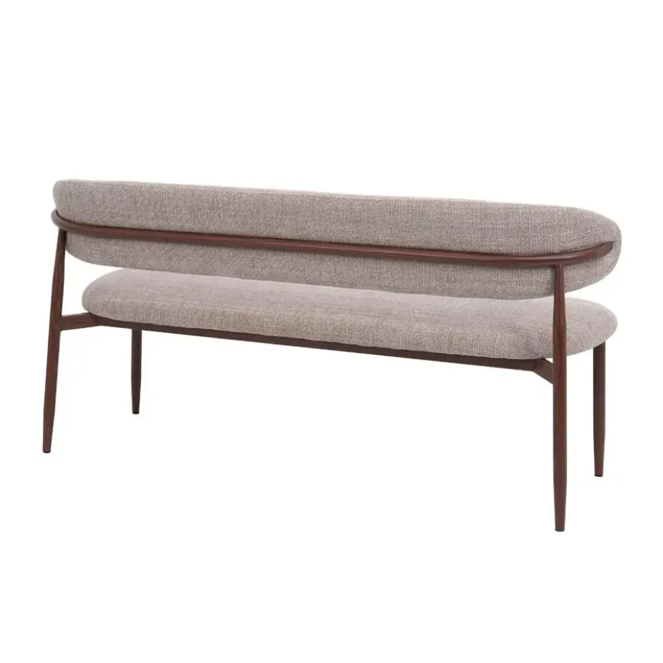 Eetkamerbank - Taupe/Walnoot - 180x55x77cm - Alexia
