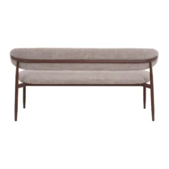 Eetkamerbank - Taupe/Walnoot - 180x55x77cm - Alexia