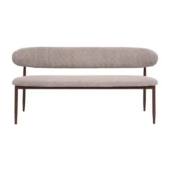Eetkamerbank - Taupe/Walnoot - 180x55x77cm - Alexia