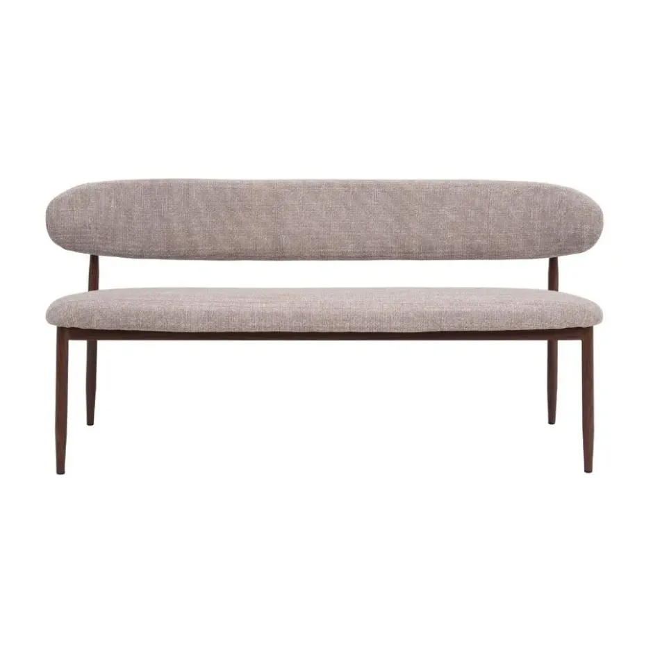 Eetkamerbank - Taupe/Walnoot - 180x55x77cm - Alexia