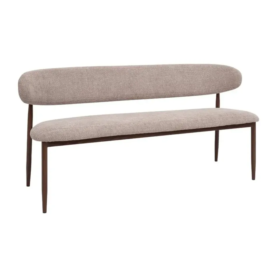 Eetkamerbank - Taupe/Walnoot - 180x55x77cm - Alexia