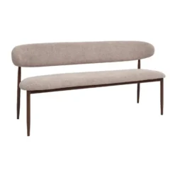 Eetkamerbank - Taupe/Walnoot - 160x55x77cm - Alexia
