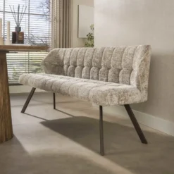 Eetkamerbank Zand/Bruin - 180x60x80cm - Raster