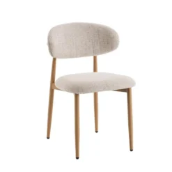 Eetkamerstoelen Celia Beige Naturel Santi Set van 2