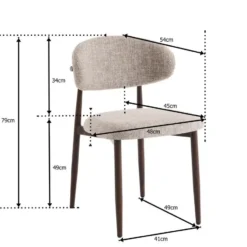 Eetkamerstoelen Celia Beige Naturel Santi Set van 2