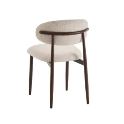 Eetkamerstoelen Celia Beige Walnoot Santi Set van 4