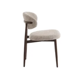 Eetkamerstoelen Celia Taupe Walnoot Santi Set van 2