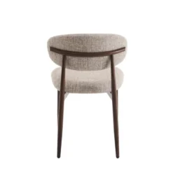 Eetkamerstoelen Celia Taupe Walnoot Santi Set van 2