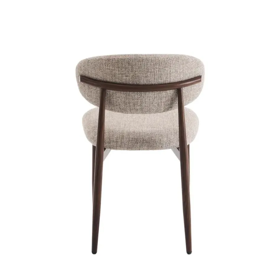 Eetkamerstoelen Celia Taupe Walnoot Santi Set van 2