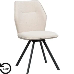 Eetkamerstoel Raffy - stof - beige