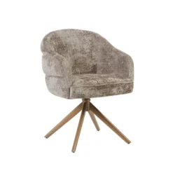 Eetkamerstoel Taupe/Brons - Draaibaar - Bella - Set van 2