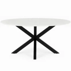 Eetkamertafel Rond Wit Marmer - 130x130x76cm - Lynn
