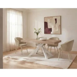 Eettafel CATONAV - Uitschuifbaar - Natuurlijk licht Hout paneel