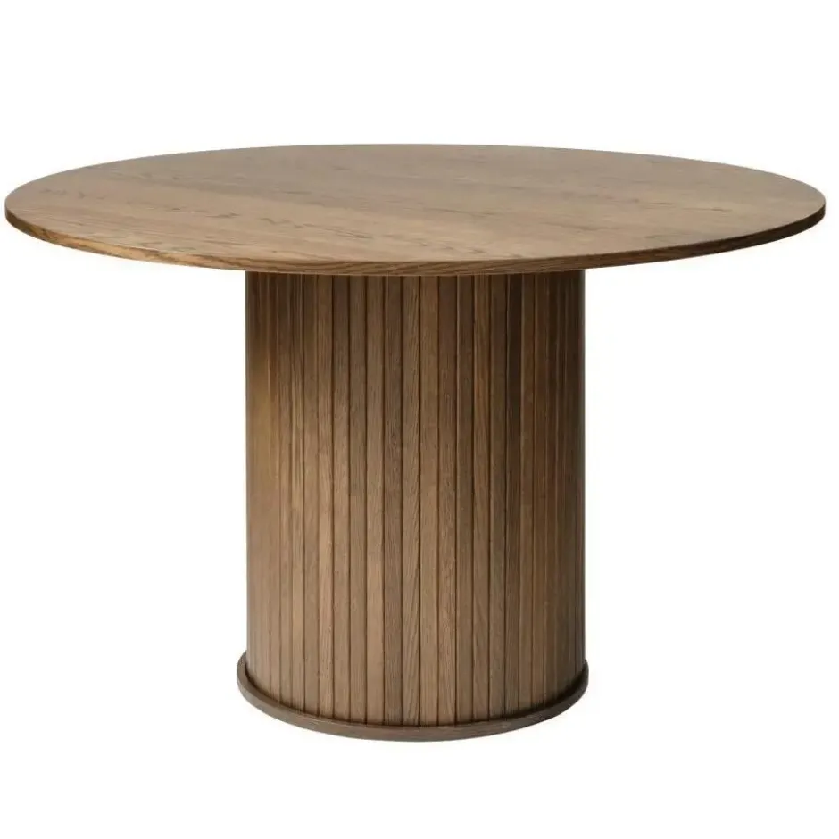 Eettafel Ø120cm Eikenhout - Smoked - Tafel Nola