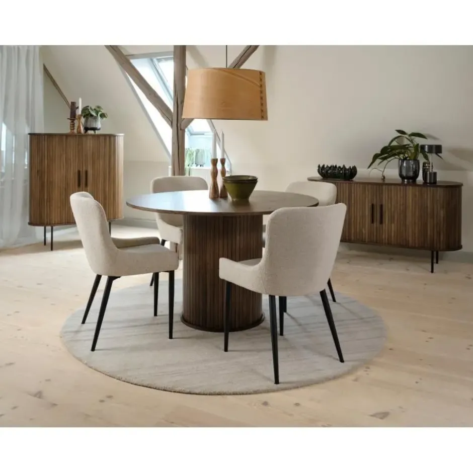 Eettafel Ø120cm Eikenhout - Smoked - Tafel Nola