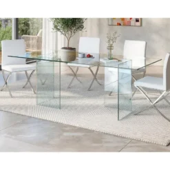 Eettafel COLEDON - 210 cmx90 cm - Transparant Glas