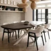 Eettafel Deens Ovaal Bruin Hout - 160x90x76cm - Madison