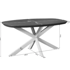 Eettafel Deens Ovaal Bruin Hout - 160x90x76cm - Madison