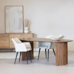 Eettafel Deens Ovaal 300cm - Bruin Mangohout - Feline