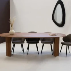 Eettafel Deens Ovaal 220cm - Bruin Mangohout - Feline