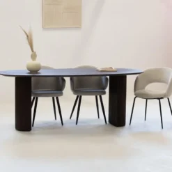 Eettafel Deens Ovaal 300cm - Donkerbruin Mangohout - Feline