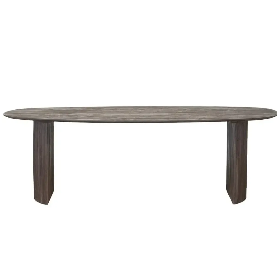 Eettafel Deens Ovaal 300cm - Donkerbruin Mangohout - Feline